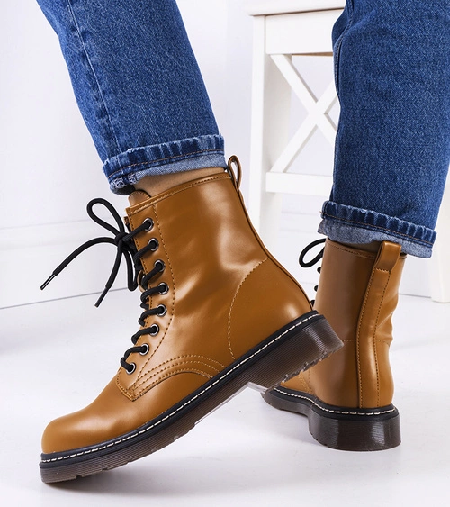Braune Narfolk Stiefeletten im Stil von Kampfstiefeln